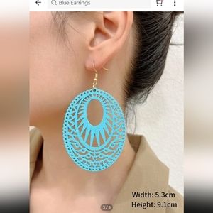 Hollow Out Oval Drop Earrings